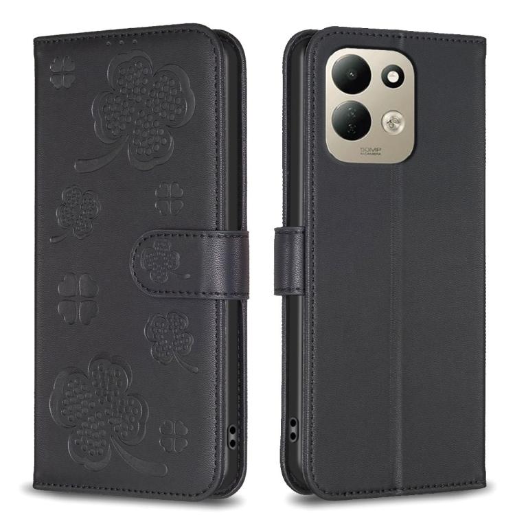 Four-leaf Embossed Leather Phone Case, For Redmi Note 17 Pro 5G Global 163mm, For Redmi Note 17 Pro+ 5G Global 163mm, For Redmi 17 4G / 5G Global 170mm, For Redmi Note 17 4G Global 171mm, For Redmi K90 Max 5G, For Redmi Note 14 Pro 4G                  ...