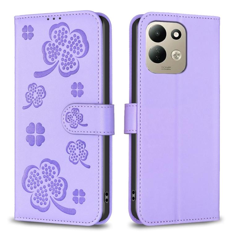 Four-leaf Embossed Leather Phone Case, For Redmi Note 17 Pro 5G Global 163mm, For Redmi Note 17 Pro+ 5G Global 163mm, For Redmi 17 4G / 5G Global 170mm, For Redmi Note 17 4G Global 171mm, For Redmi K90 Max 5G, For Redmi Note 14 Pro 4G                  ...
