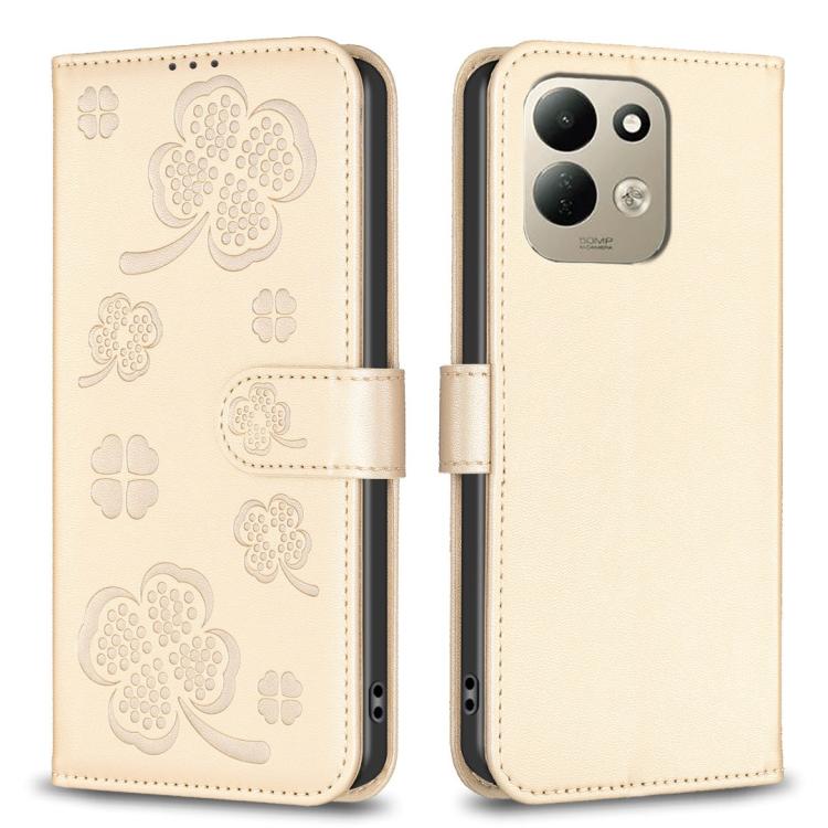 Four-leaf Embossed Leather Phone Case, For Redmi Note 17 Pro 5G Global 163mm, For Redmi Note 17 Pro+ 5G Global 163mm, For Redmi 17 4G / 5G Global 170mm, For Redmi Note 17 4G Global 171mm, For Redmi K90 Max 5G, For Redmi Note 14 Pro 4G                  ...