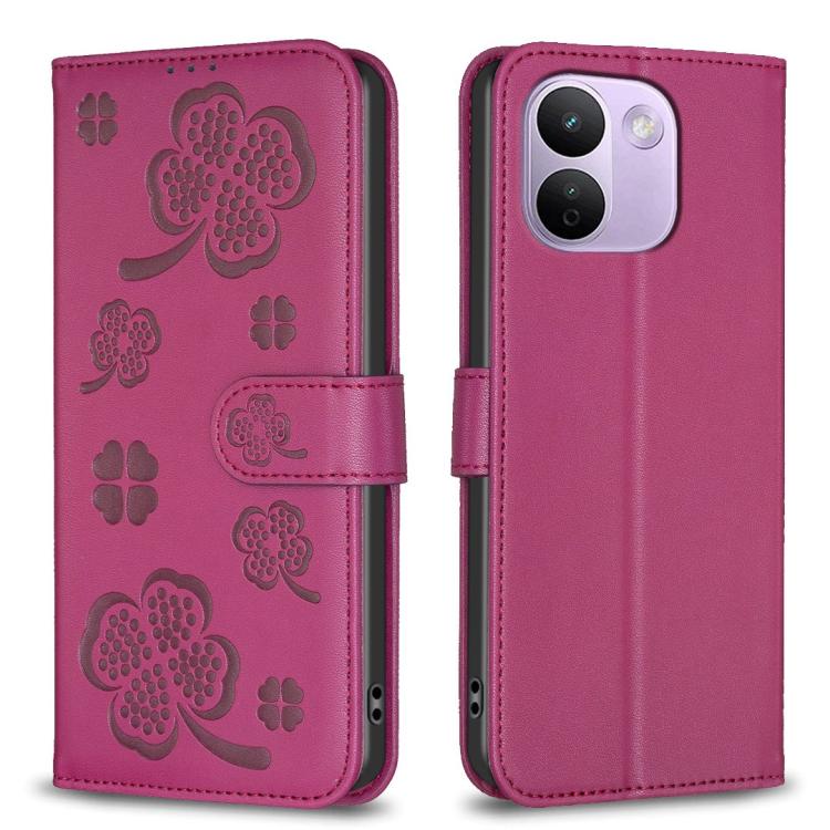 Four-leaf Embossed Leather Phone Case, For Redmi Note 17 Pro 5G Global 163mm, For Redmi Note 17 Pro+ 5G Global 163mm, For Redmi 17 4G / 5G Global 170mm, For Redmi Note 17 4G Global 171mm, For Redmi K90 Max 5G, For Redmi Note 14 Pro 4G                  ...