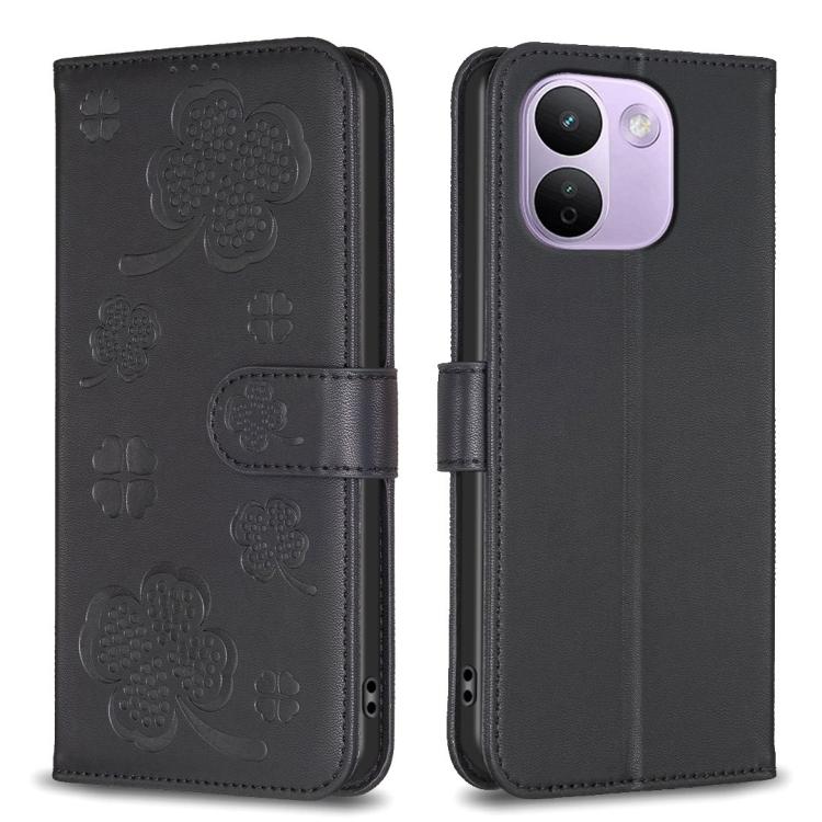 Four-leaf Embossed Leather Phone Case, For Redmi Note 17 Pro 5G Global 163mm, For Redmi Note 17 Pro+ 5G Global 163mm, For Redmi 17 4G / 5G Global 170mm, For Redmi Note 17 4G Global 171mm, For Redmi K90 Max 5G, For Redmi Note 14 Pro 4G                  ...