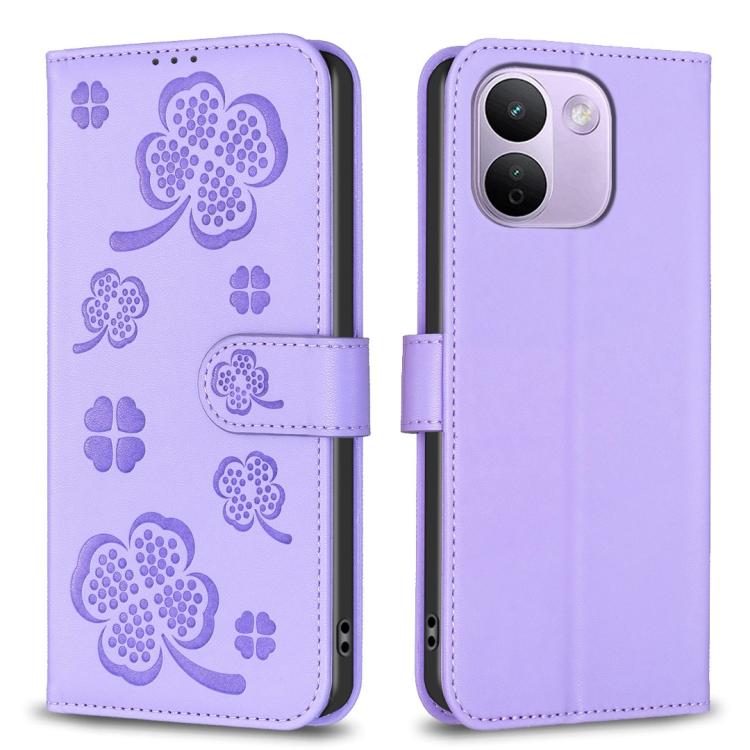 Four-leaf Embossed Leather Phone Case, For Redmi Note 17 Pro 5G Global 163mm, For Redmi Note 17 Pro+ 5G Global 163mm, For Redmi 17 4G / 5G Global 170mm, For Redmi Note 17 4G Global 171mm, For Redmi K90 Max 5G, For Redmi Note 14 Pro 4G                  ...