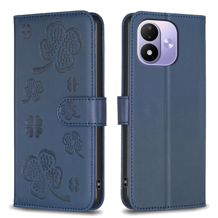 Four-leaf Embossed Leather Phone Case, For Redmi Note 17 Pro 5G Global 163mm, For Redmi Note 17 Pro+ 5G Global 163mm, For Redmi 17 4G / 5G Global 170mm, For Redmi Note 17 4G Global 171mm, For Redmi K90 Max 5G, For Redmi Note 14 Pro 4G                  ...