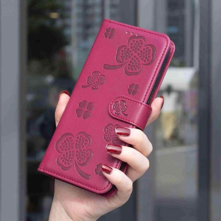 Four-leaf Embossed Leather Phone Case, For Redmi Note 17 Pro 5G Global 163mm, For Redmi Note 17 Pro+ 5G Global 163mm, For Redmi 17 4G / 5G Global 170mm, For Redmi Note 17 4G Global 171mm, For Redmi K90 Max 5G, For Redmi Note 14 Pro 4G                  ...