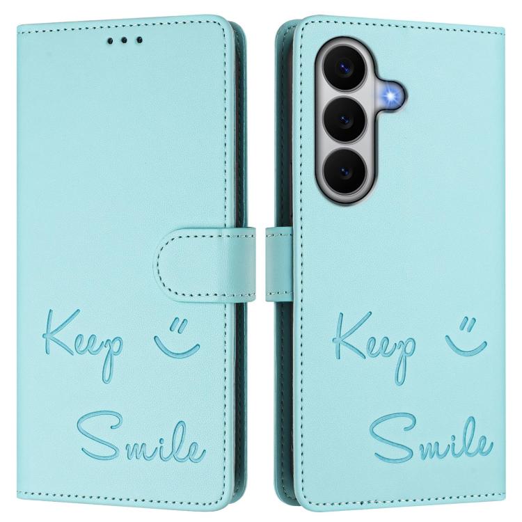 Smile Embossing RFID Leather Phone Case, For Galaxy A27 5G, For Samsung Galaxy A17 4G, For Samsung Galaxy A07 4G, For Samsung Galaxy A06 5G / 4G, For Samsung Galaxy A56 5G, For Samsung Galaxy A26 5G, For Samsung Galaxy A36 5G, For Samsung Galaxy A16 4G