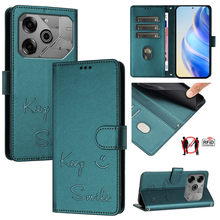 Smile Embossing RFID Leather Phone Case, For Tecno Spark 30 5G, For Tecno Spark Go 1 / Go 2025, For Tecno Spark 30C, For Tecno Spark 20 Pro 5G, For Tecno Pop 6c / itel A18, For Tecno Spark 10 Pro Magic Magenta, For Tecno Camon 30 Premier 5G            ...