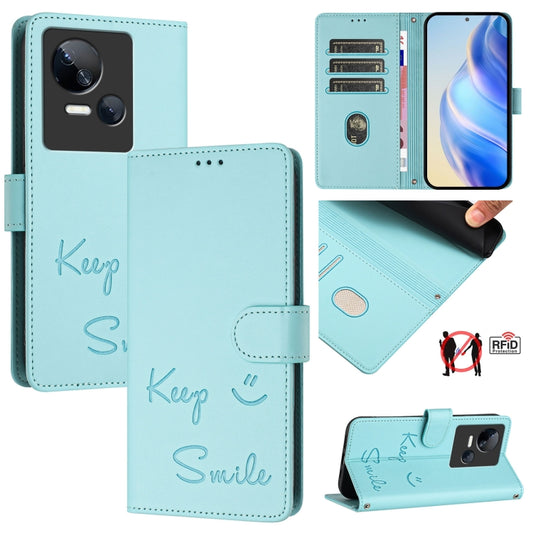 Smile Embossing RFID Leather Phone Case, For Tecno Spark 10 5G, For Tecno Spark 10C, For Tecno Spark 10 4G, For Tecno Spark 10 Pro, For Tecno Camon 19 Pro 5G, For Tecno Pova 4 Pro, For Tecno Pova 4, For Tecno Pova Neo 2