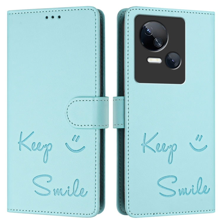 Smile Embossing RFID Leather Phone Case, For Tecno Spark 10 5G, For Tecno Spark 10C, For Tecno Spark 10 4G, For Tecno Spark 10 Pro, For Tecno Camon 19 Pro 5G, For Tecno Pova 4 Pro, For Tecno Pova 4, For Tecno Pova Neo 2