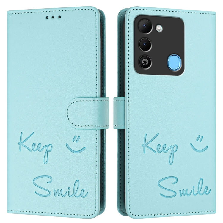 Smile Embossing RFID Leather Phone Case, For Tecno Spark 9, For Tecno Spark 9 Pro / Spark 9T, For Tecno Camon 19, For Tecno Camon 19 Neo, For Tecno Pop 5c, For Tecno Camon 15 / 15 Air