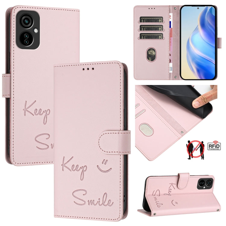 Smile Embossing RFID Leather Phone Case, For Tecno Spark 9, For Tecno Spark 9 Pro / Spark 9T, For Tecno Camon 19, For Tecno Camon 19 Neo, For Tecno Pop 5c, For Tecno Camon 15 / 15 Air