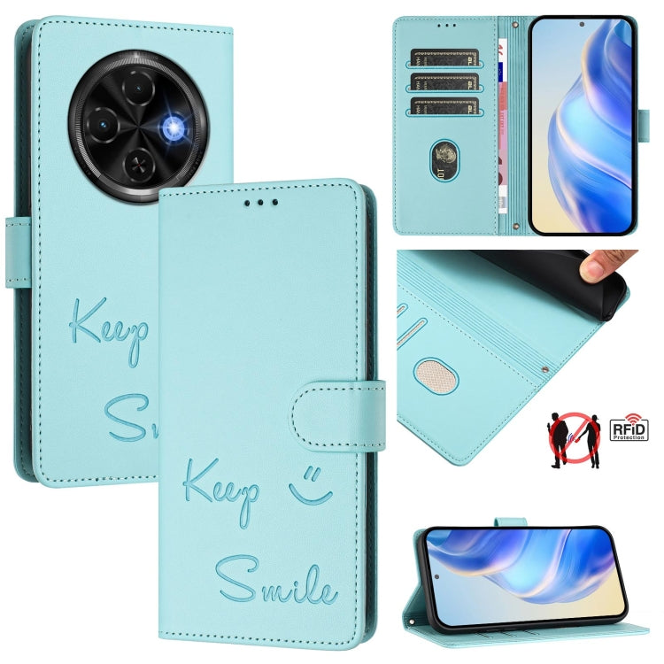 Smile Embossing RFID Leather Phone Case, For Tecno Spark 30 5G, For Tecno Spark Go 1 / Go 2025, For Tecno Spark 30C, For Tecno Spark 20 Pro 5G, For Tecno Pop 6c / itel A18, For Tecno Spark 10 Pro Magic Magenta, For Tecno Camon 30 Premier 5G            ...