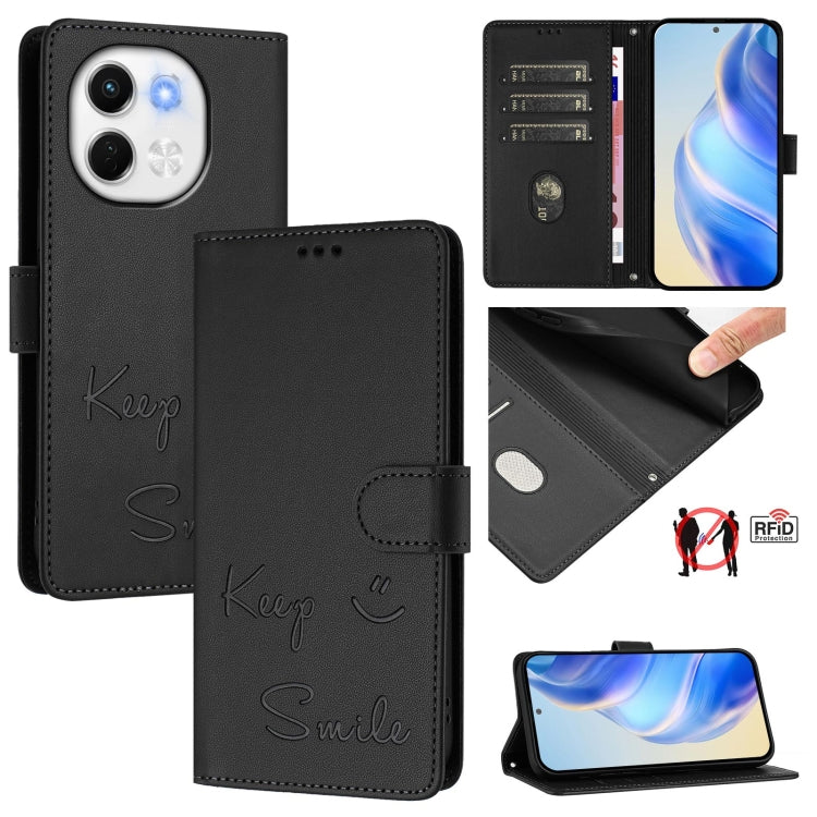 Smile Embossing RFID Leather Phone Case, For Tecno Spark 30 5G, For Tecno Spark Go 1 / Go 2025, For Tecno Spark 30C, For Tecno Spark 20 Pro 5G, For Tecno Pop 6c / itel A18, For Tecno Spark 10 Pro Magic Magenta, For Tecno Camon 30 Premier 5G            ...