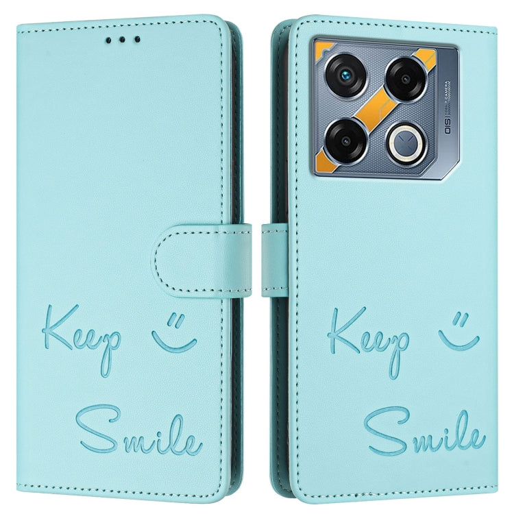 Smile Embossing RFID Leather Phone Case, For Infinix GT 20 Pro X6871, For Infinix Note 40 Pro 4G X6850, For Infinix Note 40 Pro 5G X6851, For Infinix Note 40 4G, For Infinix Hot 40 / Hot 40 Pro, For Infinix Hot 40i, For Infinix Smart 8                 ...