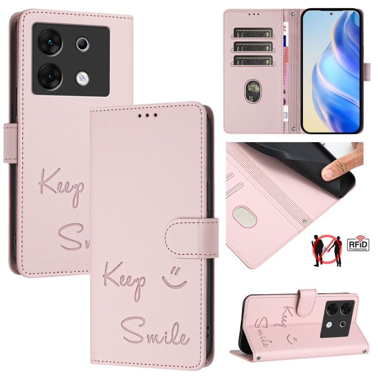 Smile Embossing RFID Leather Phone Case, For Infinix Zero 30 5G, For Infinix Hot 30 5G, For Infinix Hot 30 Play / 30 Play NFC, For Infinix Smart 7 India, For Infinix Smart 7 HD / Smart 7 Plus, For Infinix Note 30 Pro / Note 30 5G, For Infinix Note 30i ...