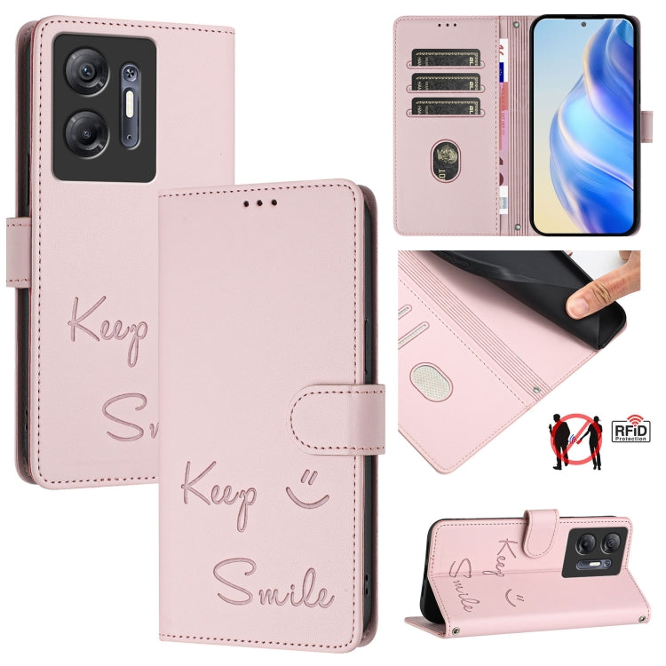 Smile Embossing RFID Leather Phone Case, For Infinix Zero 30 5G, For Infinix Hot 30 5G, For Infinix Hot 30 Play / 30 Play NFC, For Infinix Smart 7 India, For Infinix Smart 7 HD / Smart 7 Plus, For Infinix Note 30 Pro / Note 30 5G, For Infinix Note 30i ...