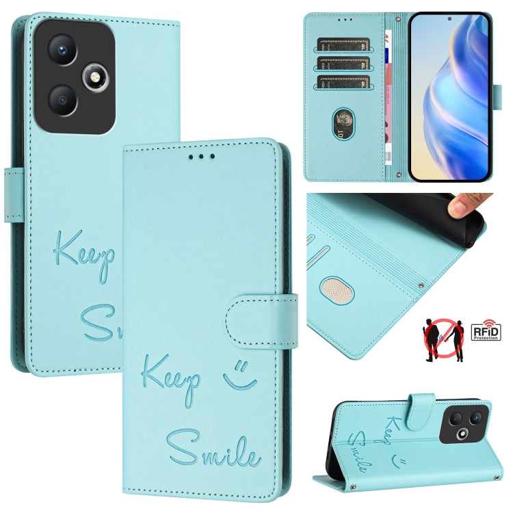 Smile Embossing RFID Leather Phone Case, For Infinix Zero 30 5G, For Infinix Hot 30 5G, For Infinix Hot 30 Play / 30 Play NFC, For Infinix Smart 7 India, For Infinix Smart 7 HD / Smart 7 Plus, For Infinix Note 30 Pro / Note 30 5G, For Infinix Note 30i ...