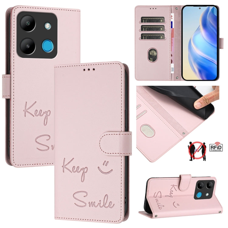 Smile Embossing RFID Leather Phone Case, For Infinix Zero 30 5G, For Infinix Hot 30 5G, For Infinix Hot 30 Play / 30 Play NFC, For Infinix Smart 7 India, For Infinix Smart 7 HD / Smart 7 Plus, For Infinix Note 30 Pro / Note 30 5G, For Infinix Note 30i ...