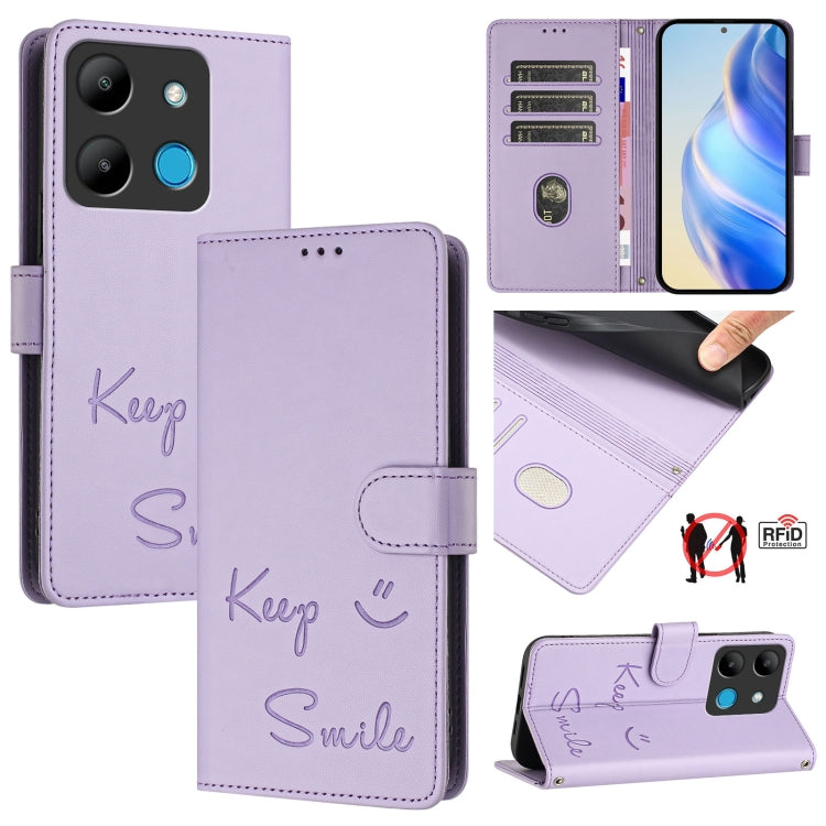 Smile Embossing RFID Leather Phone Case, For Infinix Zero 30 5G, For Infinix Hot 30 5G, For Infinix Hot 30 Play / 30 Play NFC, For Infinix Smart 7 India, For Infinix Smart 7 HD / Smart 7 Plus, For Infinix Note 30 Pro / Note 30 5G, For Infinix Note 30i ...