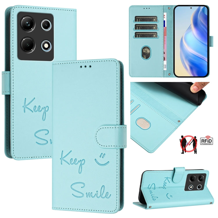Smile Embossing RFID Leather Phone Case, For Infinix Zero 30 5G, For Infinix Hot 30 5G, For Infinix Hot 30 Play / 30 Play NFC, For Infinix Smart 7 India, For Infinix Smart 7 HD / Smart 7 Plus, For Infinix Note 30 Pro / Note 30 5G, For Infinix Note 30i ...