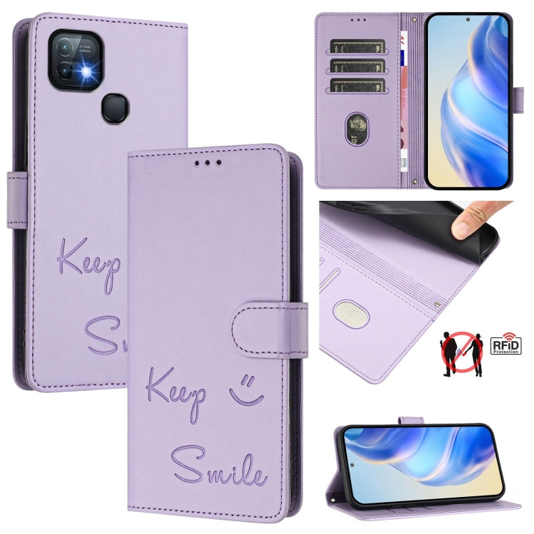 Smile Embossing RFID Leather Phone Case, For Infinix Hot 20 4G X6826, For Infinix Zero 20, For Infinix Note 12 Pro 4G / Note 12 2023, For Infinix Note 12 Pro 5G / Note 12 5G, For Infinix Hot 10T / 10S, For Infinix Hot 10i