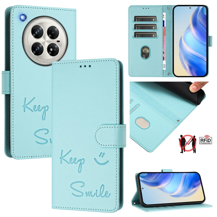 Smile Embossing RFID Leather Phone Case, For Infinix Hot 50i 5G / Smart 9 4G, For Infinix Hot 50 Pro+ 4G, For Infinix Hot 50 4G, For Infinix Hot 50 5G, For Infinix Zero 40 4G / 5G, For Infinix Note 40X 5G, For Infinix Note 40 5G                        ...