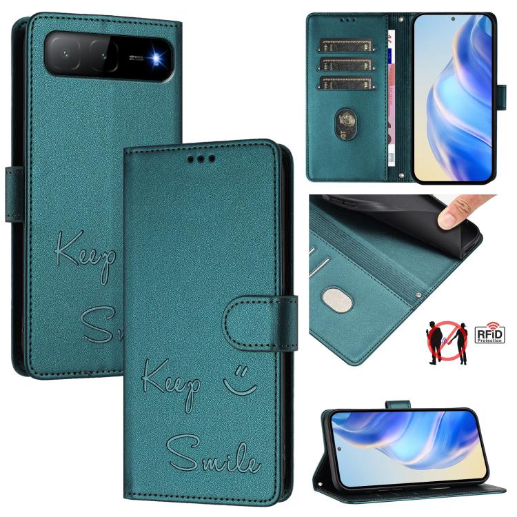 Smile Embossing RFID Leather Phone Case, For Infinix GT 50 Pro 5G, For Infinix Note Edge 5G Global, For Infinix Smart 20 4G / X6840, For Infinix Note 60 5G / Note 60 Pro 5G, For Infinix Hot 60i 5G / Tecno Spark Go 5G, For Infinix Smart 10 Plus         ...
