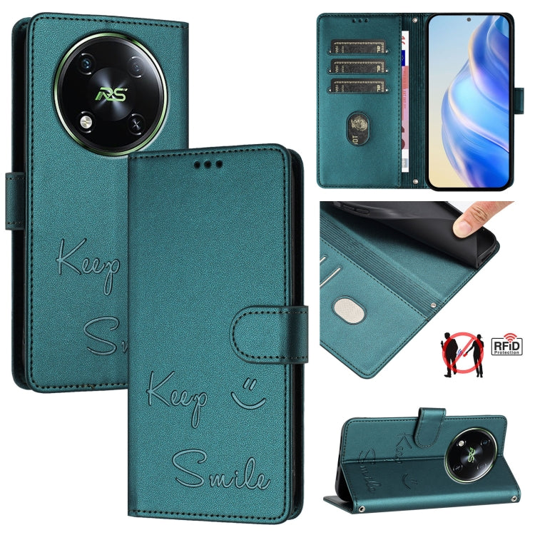 Smile Embossing RFID Leather Phone Case, For itel A23 Pro / A17, For itel P55 5G, For itel RS4 S666LN, For itel S24, For itel P55+, For itel P55 4G, For itel A05s, For itel A70