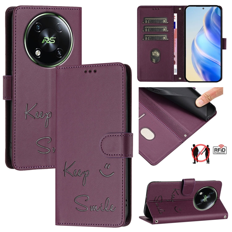 Smile Embossing RFID Leather Phone Case, For itel A23 Pro / A17, For itel P55 5G, For itel RS4 S666LN, For itel S24, For itel P55+, For itel P55 4G, For itel A05s, For itel A70