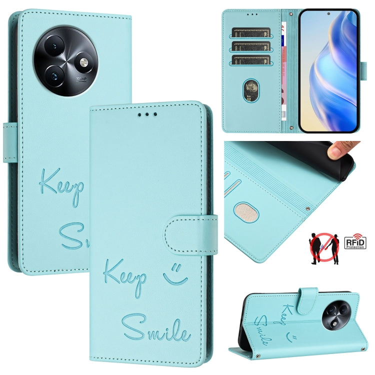 Smile Embossing RFID Leather Phone Case, For itel A23 Pro / A17, For itel P55 5G, For itel RS4 S666LN, For itel S24, For itel P55+, For itel P55 4G, For itel A05s, For itel A70