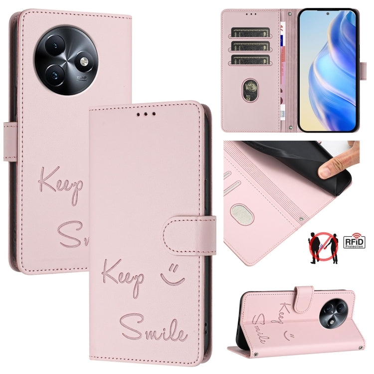 Smile Embossing RFID Leather Phone Case, For itel A23 Pro / A17, For itel P55 5G, For itel RS4 S666LN, For itel S24, For itel P55+, For itel P55 4G, For itel A05s, For itel A70