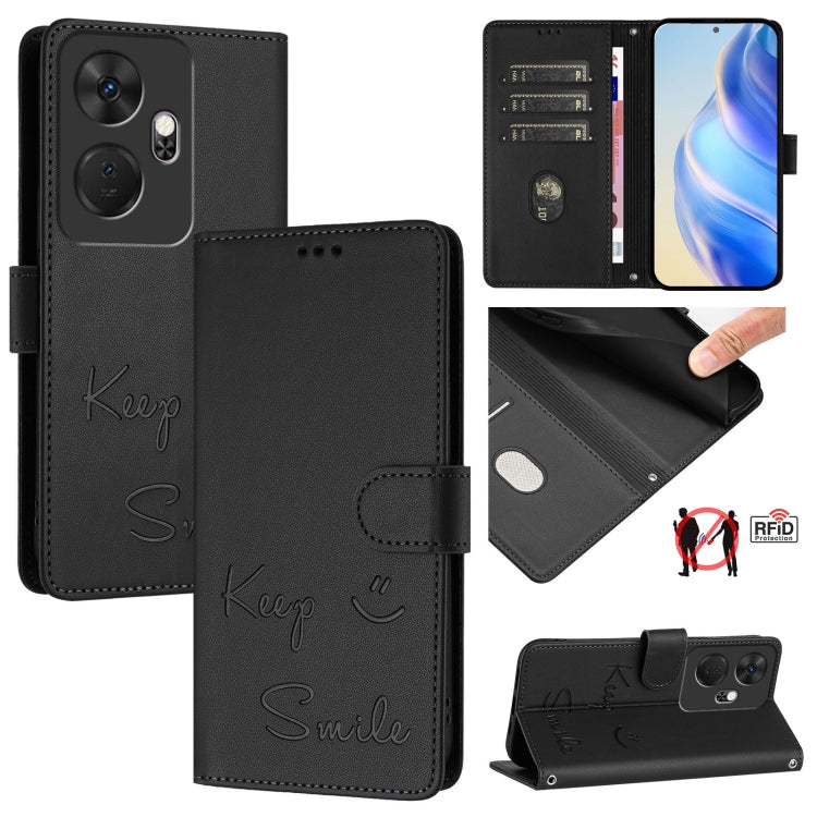 Smile Embossing RFID Leather Phone Case, For itel A23 Pro / A17, For itel P55 5G, For itel RS4 S666LN, For itel S24, For itel P55+, For itel P55 4G, For itel A05s, For itel A70