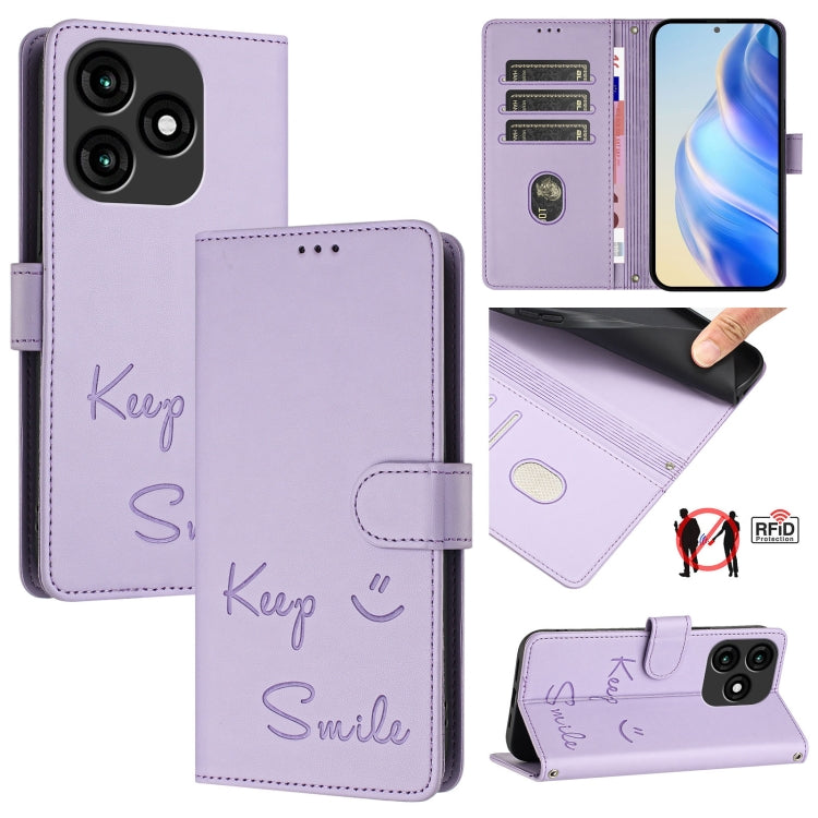 Smile Embossing RFID Leather Phone Case, For itel A23 Pro / A17, For itel P55 5G, For itel RS4 S666LN, For itel S24, For itel P55+, For itel P55 4G, For itel A05s, For itel A70