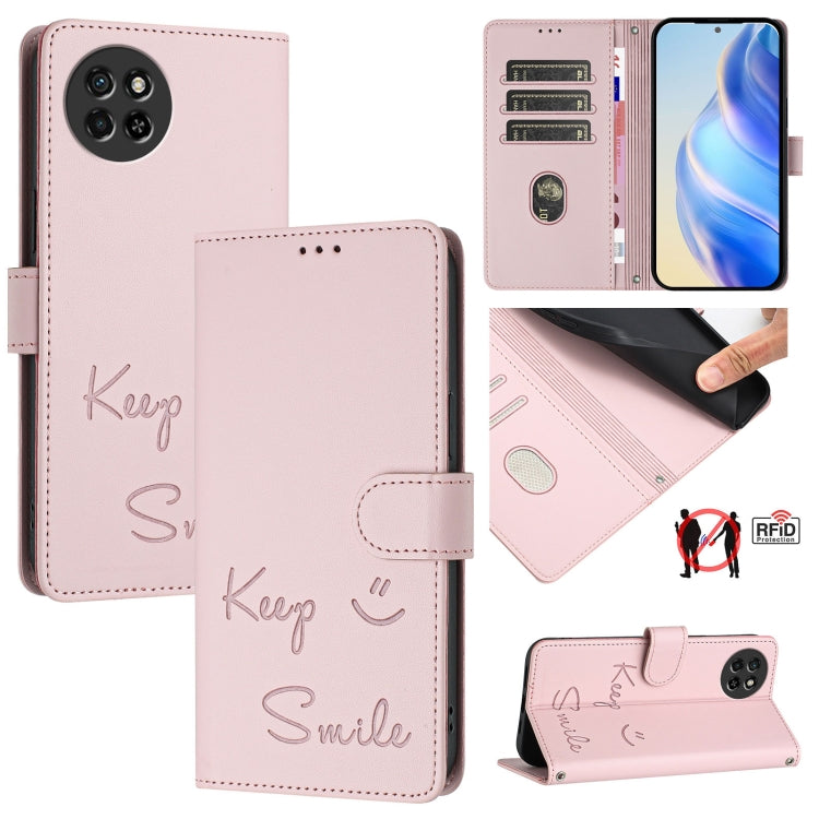 Smile Embossing RFID Leather Phone Case, For itel A60 / A60s, For itel S23+, For itel S23 S665L, For itel S18 / Vision 5, For itel P40, For itel S17 / Vision 3, For itel A58 / A49, For itel P17 / A27