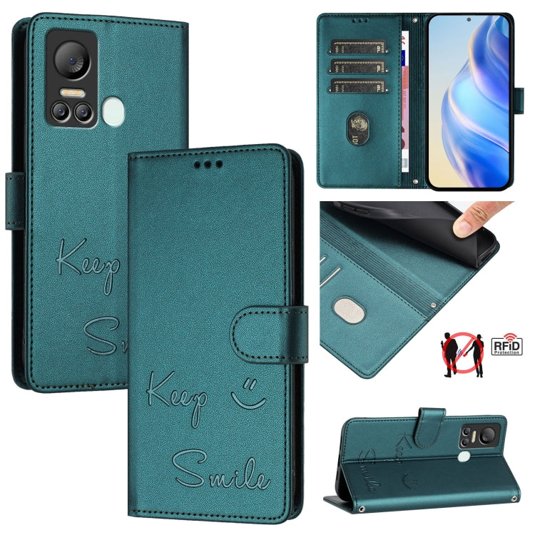 Smile Embossing RFID Leather Phone Case, For itel A60 / A60s, For itel S23+, For itel S23 S665L, For itel S18 / Vision 5, For itel P40, For itel S17 / Vision 3, For itel A58 / A49, For itel P17 / A27