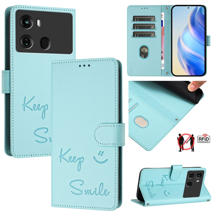 Smile Embossing RFID Leather Phone Case, For itel A60 / A60s, For itel S23+, For itel S23 S665L, For itel S18 / Vision 5, For itel P40, For itel S17 / Vision 3, For itel A58 / A49, For itel P17 / A27