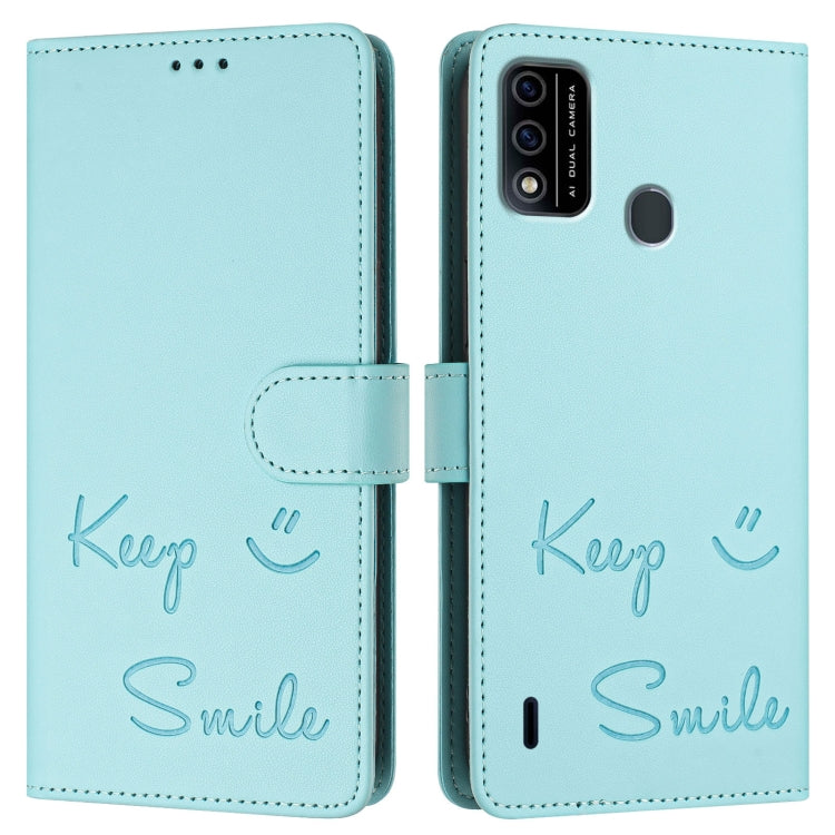 Smile Embossing RFID Leather Phone Case, For itel A48