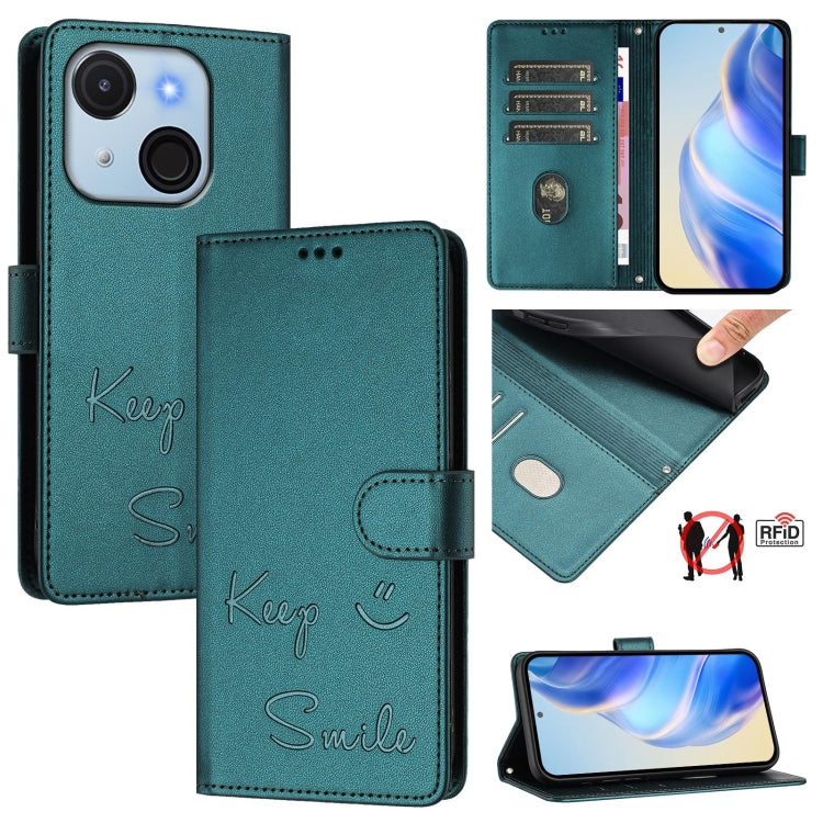 Smile Embossing RFID Leather Phone Case, For itel A200 4G / A200+ 4G, For itel A95 5G, For itel A90 4G, For itel City 100, For itel Power 70, For itel A80 4G, For itel A50C, For itel A50