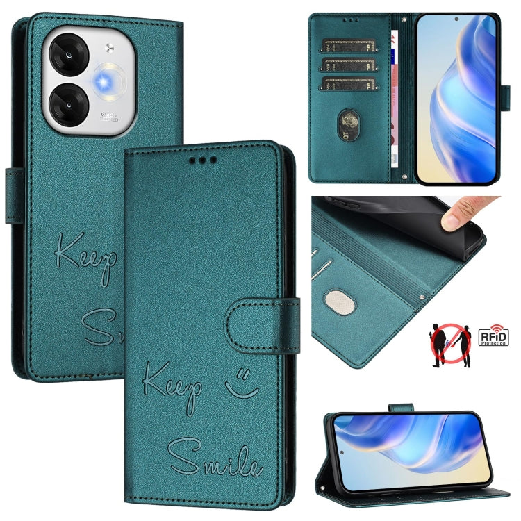Smile Embossing RFID Leather Phone Case, For itel A200 4G / A200+ 4G, For itel A95 5G, For itel A90 4G, For itel City 100, For itel Power 70, For itel A80 4G, For itel A50C, For itel A50