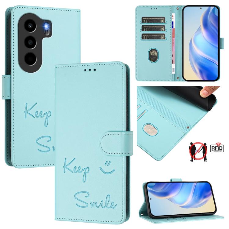Smile Embossing RFID Leather Phone Case, For itel A200 4G / A200+ 4G, For itel A95 5G, For itel A90 4G, For itel City 100, For itel Power 70, For itel A80 4G, For itel A50C, For itel A50
