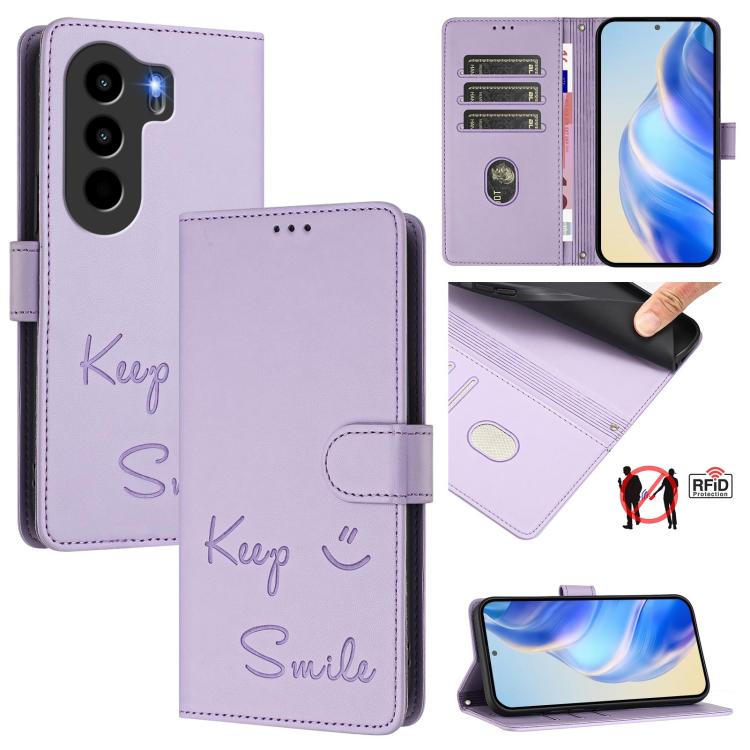 Smile Embossing RFID Leather Phone Case, For itel A200 4G / A200+ 4G, For itel A95 5G, For itel A90 4G, For itel City 100, For itel Power 70, For itel A80 4G, For itel A50C, For itel A50
