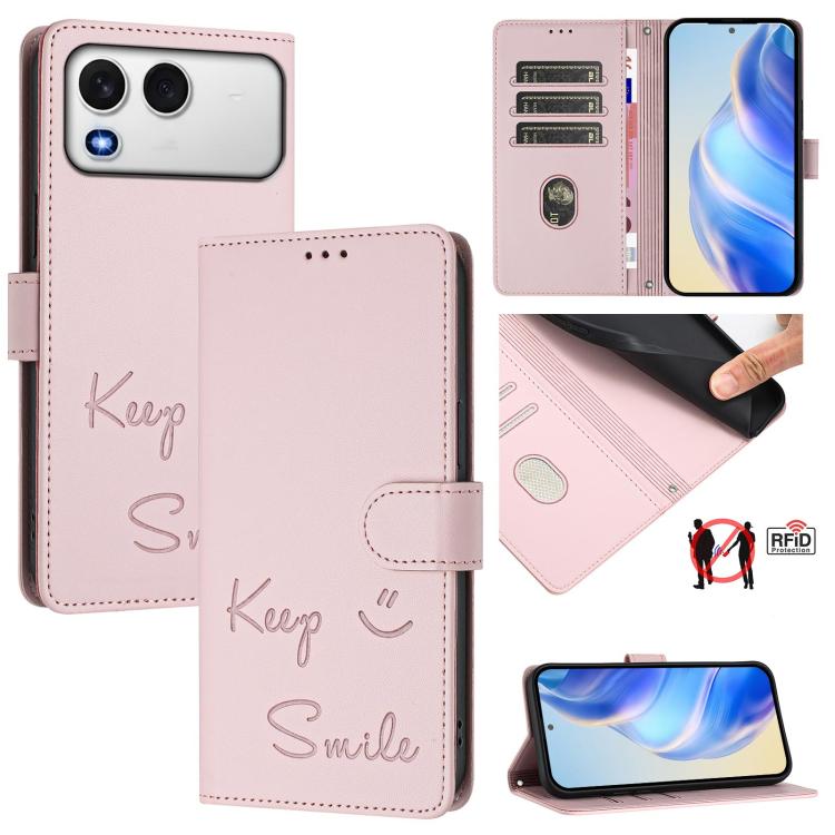 Smile Embossing RFID Leather Phone Case, For itel A200 4G / A200+ 4G, For itel A95 5G, For itel A90 4G, For itel City 100, For itel Power 70, For itel A80 4G, For itel A50C, For itel A50