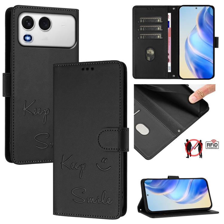 Smile Embossing RFID Leather Phone Case, For itel A200 4G / A200+ 4G, For itel A95 5G, For itel A90 4G, For itel City 100, For itel Power 70, For itel A80 4G, For itel A50C, For itel A50