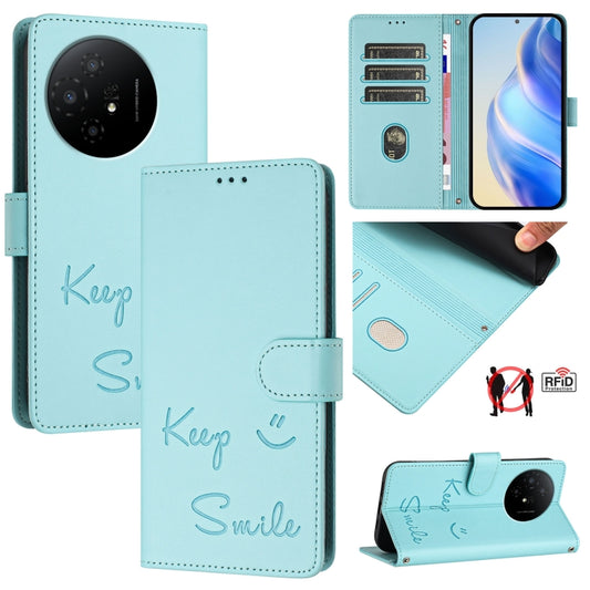 Smile Embossing RFID Leather Phone Case, For TCL 50 XL 5G, For TCL 50 XE 5G, For TCL 50 5G, For TCL 50 SE, For TCL 501, For TCL 505, For TCL 502, For TCL 405 / 406 / 408