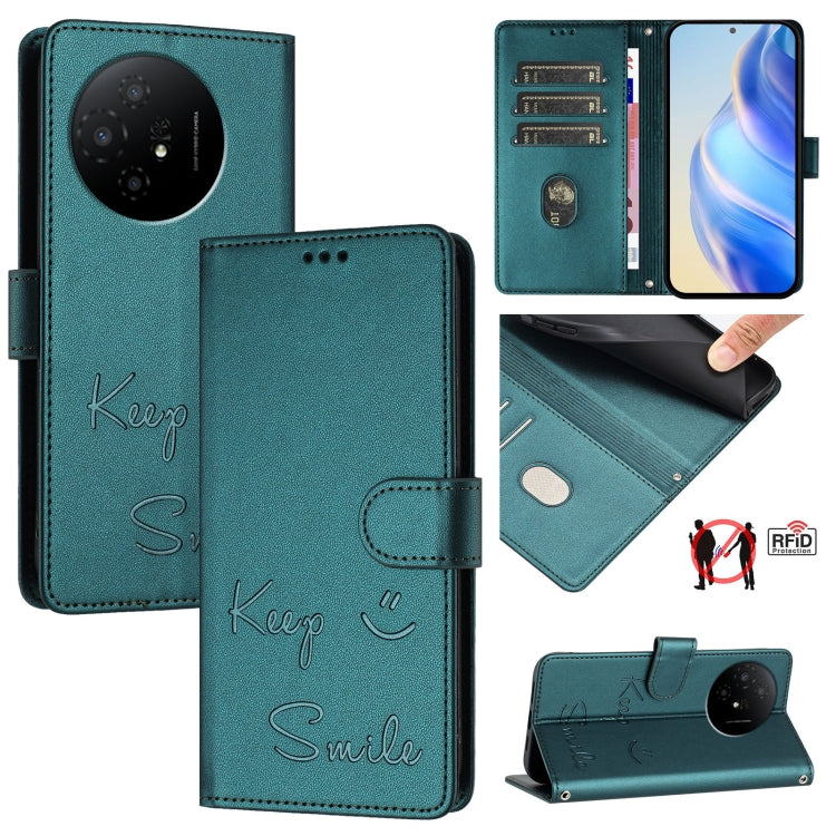 Smile Embossing RFID Leather Phone Case, For TCL 50 XL 5G, For TCL 50 XE 5G, For TCL 50 5G, For TCL 50 SE, For TCL 501, For TCL 505, For TCL 502, For TCL 405 / 406 / 408
