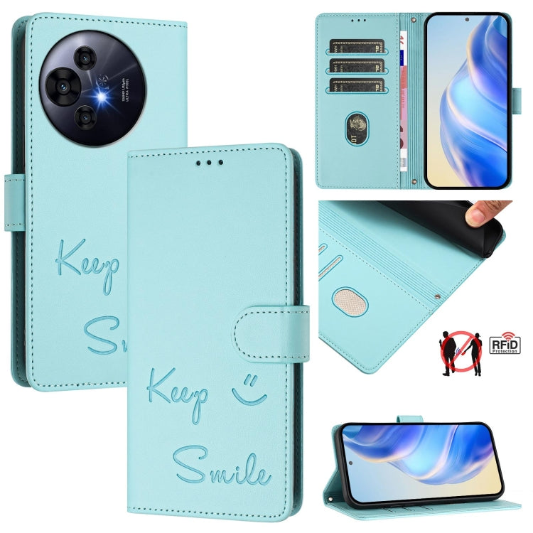 Smile Embossing RFID Leather Phone Case, For TCL K70 Power 4G / K70 4G, For TCL Nxtpaper 70 Pro 5G, For TCL K32 5G / K33 5G, For TCL 60 NxtPaper, For TCL 605 / 60 SE, For TCL 50 Pro NxtPaper, For TCL 50 LE 5G, For TCL 201