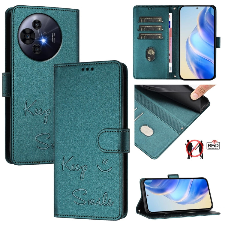 Smile Embossing RFID Leather Phone Case, For TCL K70 Power 4G / K70 4G, For TCL Nxtpaper 70 Pro 5G, For TCL K32 5G / K33 5G, For TCL 60 NxtPaper, For TCL 605 / 60 SE, For TCL 50 Pro NxtPaper, For TCL 50 LE 5G, For TCL 201