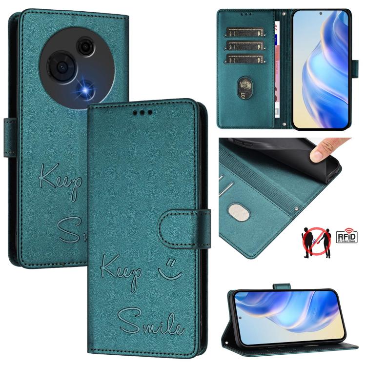 Smile Embossing RFID Leather Phone Case, For TCL K70 Power 4G / K70 4G, For TCL Nxtpaper 70 Pro 5G, For TCL K32 5G / K33 5G, For TCL 60 NxtPaper, For TCL 605 / 60 SE, For TCL 50 Pro NxtPaper, For TCL 50 LE 5G, For TCL 201