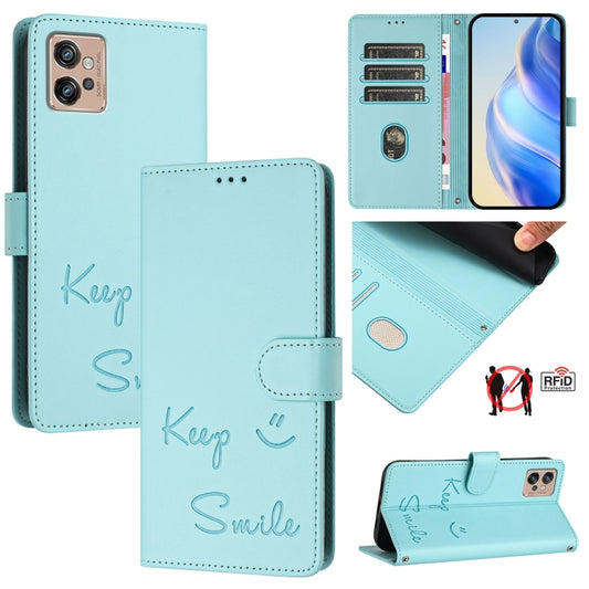 Smile Embossing RFID Leather Phone Case, For Motorola Moto G32, For Motorola Moto G42, For Motorola Moto G62 5G Global, For Motorola Moto G22 4G/E32s, For Motorola Moto G52 4G/G82 5G/G71s 5G, For Motorola Moto E32 4G Global, For Motorola Moto E32 4G In...
