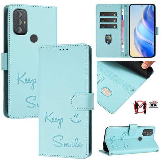 Smile Embossing RFID Leather Phone Case, For Motorola Moto G Power 2022, For Motorola Edge 30 Ultra, For Motorola Moto G71 5G, For Motorola Moto G60/G40 Fusion, For Motorola Moto G30/G10/G20, For Motorola Moto G10 Power, For Motorola Moto E7 Power     ...