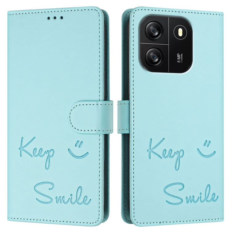 Smile Embossing RFID Leather Phone Case, For Blackview Wave 6C, For Blackview Shark 8, For Blackview A53, For Blackview A52